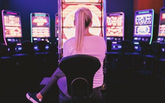 Woman gambling