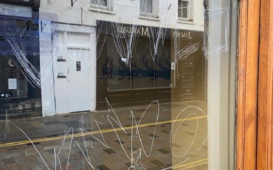 graffiti'd window