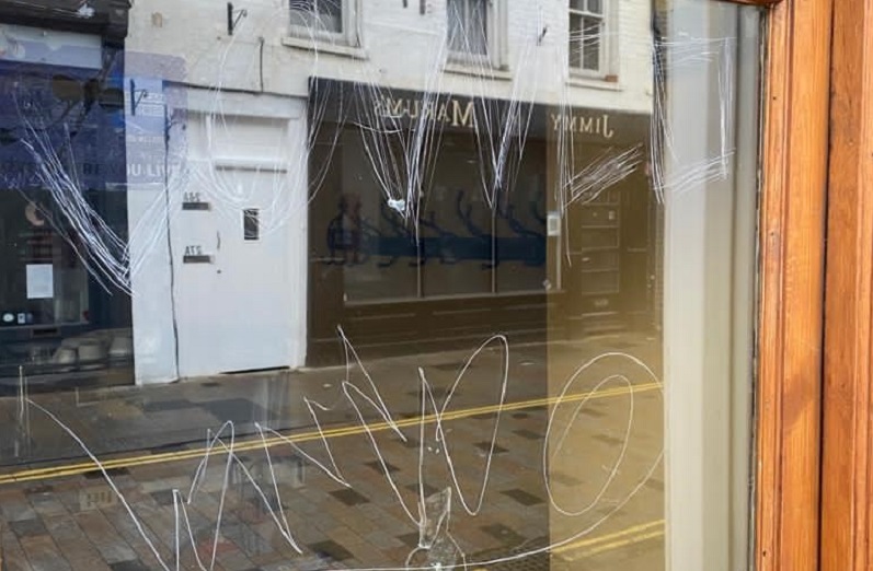 graffiti'd window