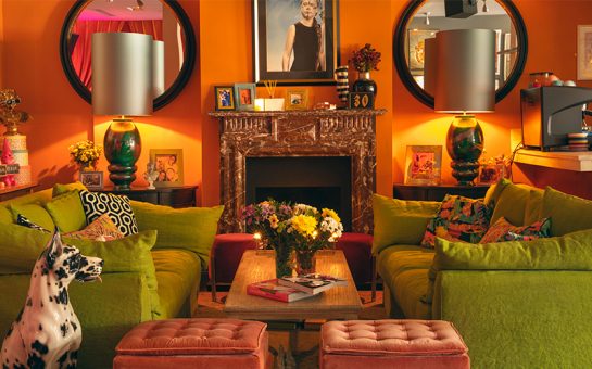 A living room space at the little orange door in clapham.