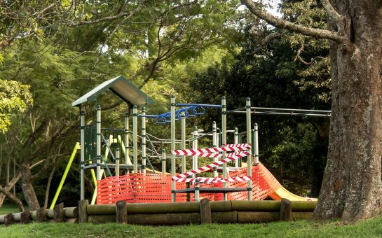 Playgrounds around the world have been forced closed by lockdowns.