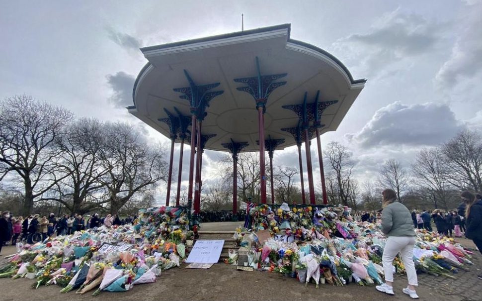 Vigil at bandstand in Clapham Common