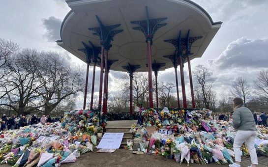 Vigil at bandstand in Clapham Common