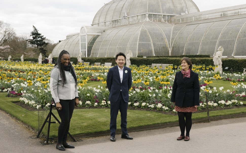 (Left to Right): Nivene Powell, Senior Community Liason Manager (EWL); Heng Leong Cheong, CEO (EWL); Julia Willison, Head of Participation & Learning (RBG Kew)