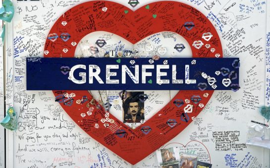 A mural paying tribute to victims of 2017 Grenfell Fire