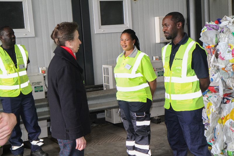 Princess Anne thanking waste workers in Southwark