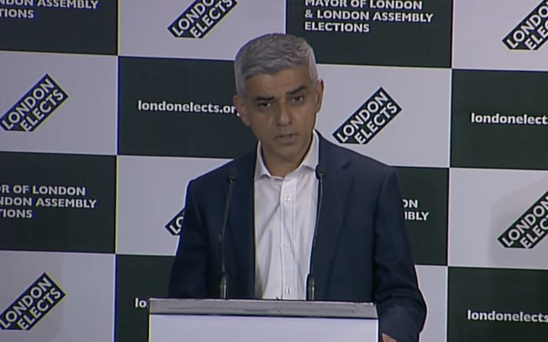 Saduq Khan delivers a speech as Mayor of London