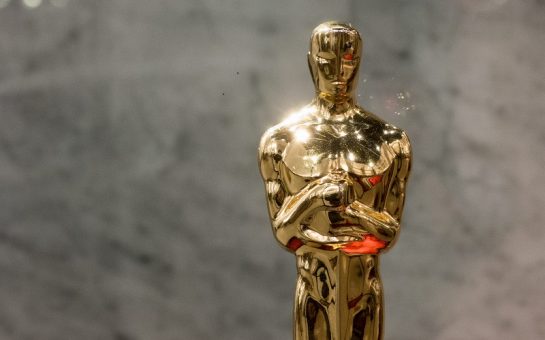 Close-up of an Oscar statuette given out at the Academy Awards annually