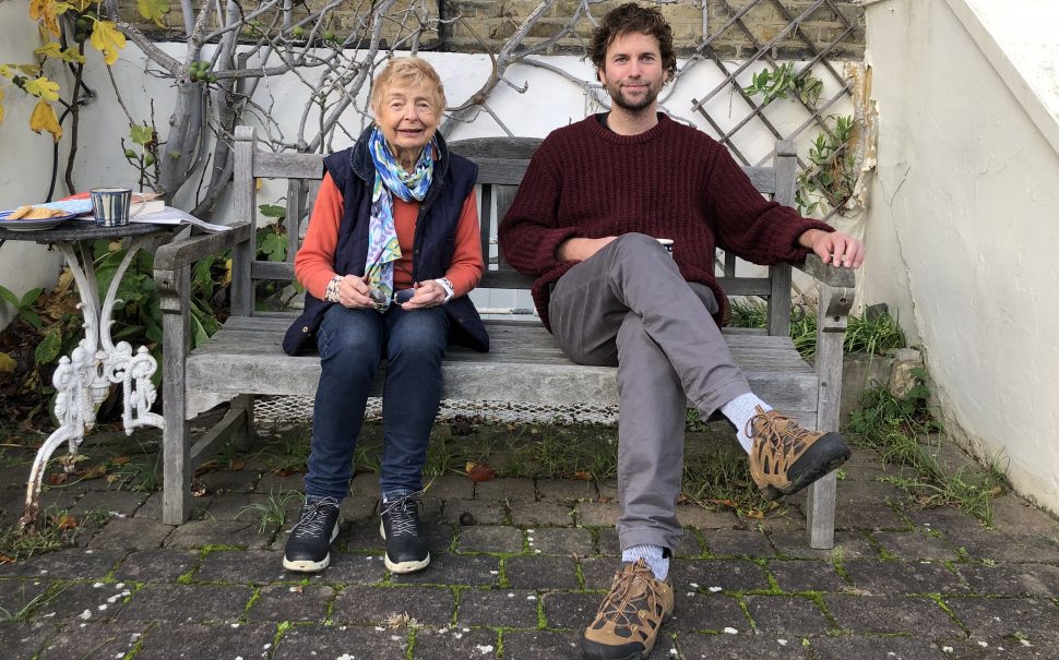 Ben and Wendy on a bench