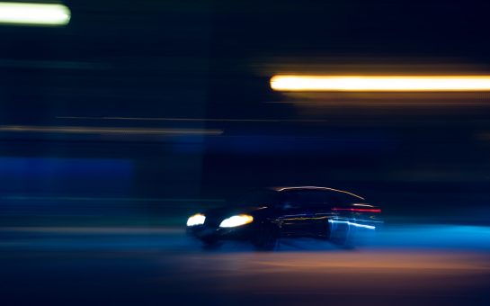 supercar racing at night