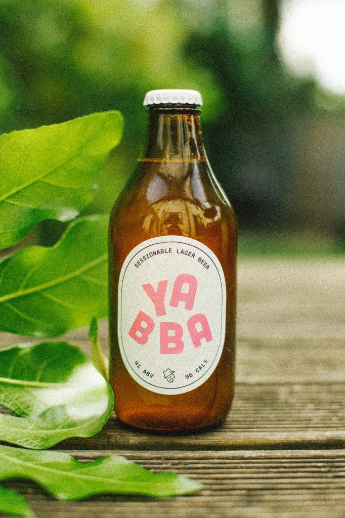 YABBA bottle, green leaves 