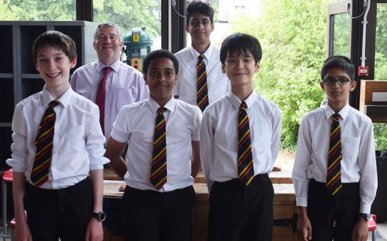 A photo of the year nine students and their teacher