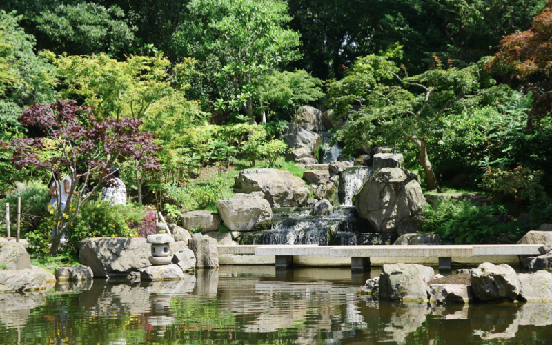 Waterfall in Kyoto Gardens Holland Park Experience Japan from London