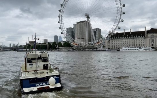 police boat on the thames