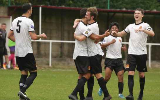 Balham FC players celebrate victory