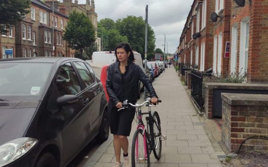 Sara Bainbridge with her bike