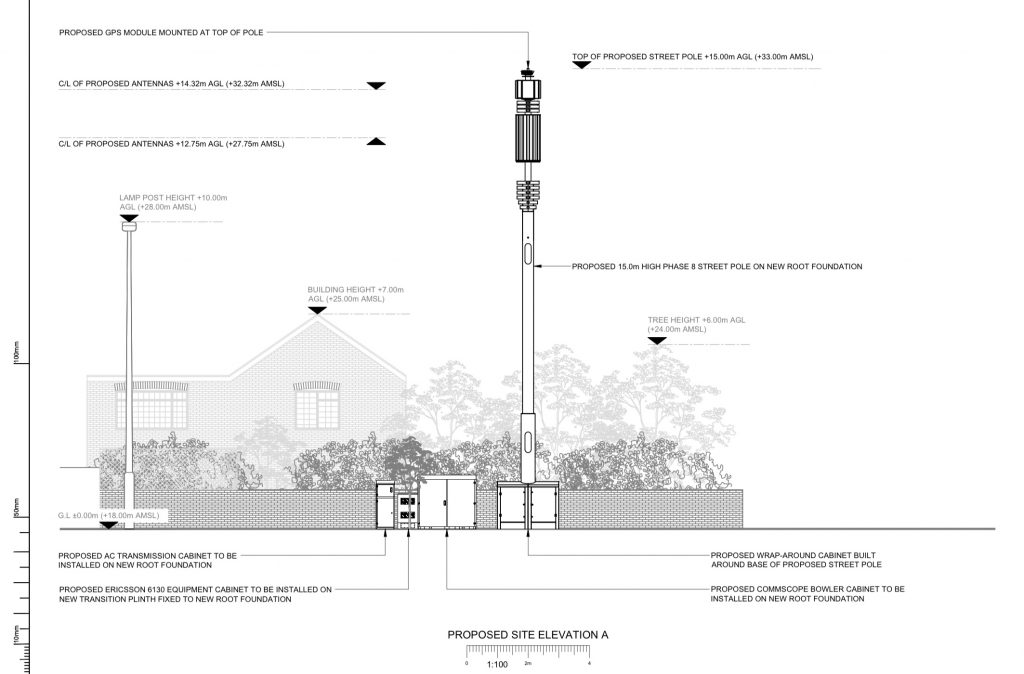 Diagram of proposed 5G mobile phone mast