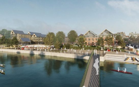 Twickenham Riverside Development from Eel Pie Island