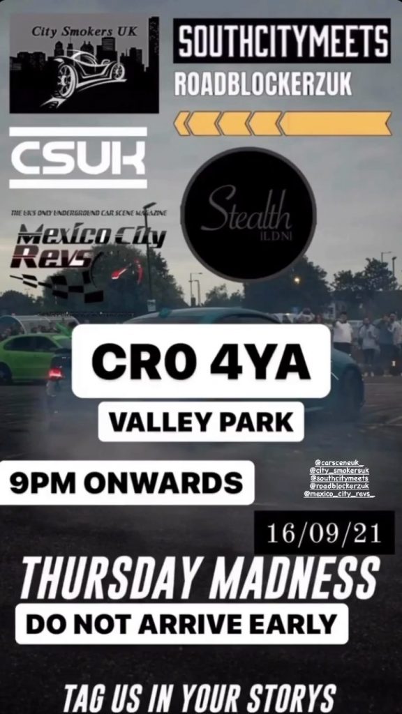 Instagram advert for Valley Park car racing