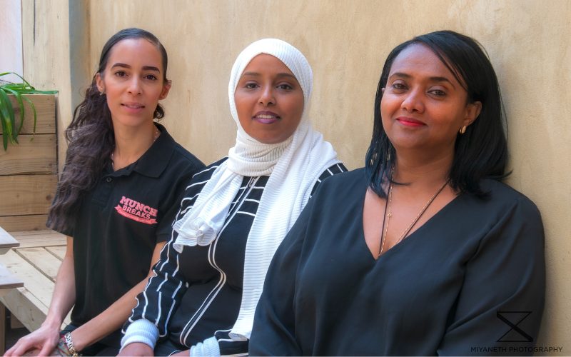 Photo of three of the women behind Lady Lane Catering