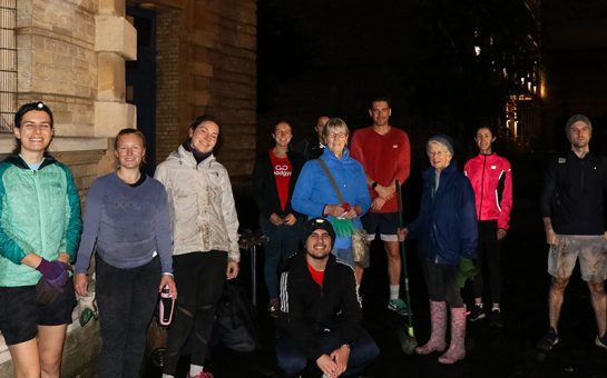 GoodGym Lambeth stand in front of St Marys Church Ballam