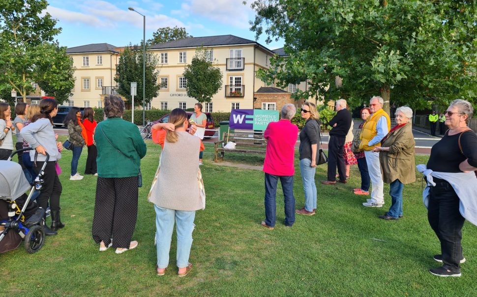 People gathered on Twickenham Green for a vigil held on September 2 2021