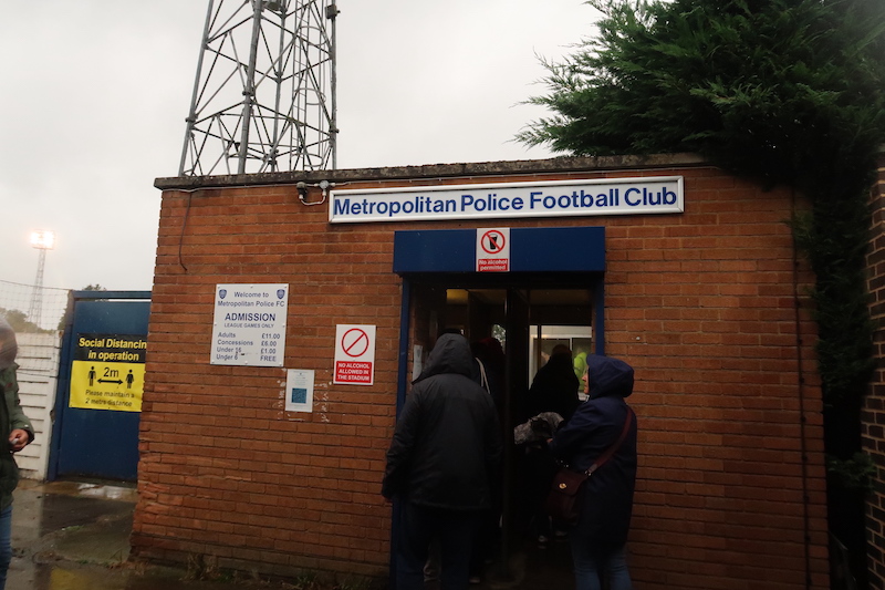 Turnstile entrance to Metropolitan Police FC