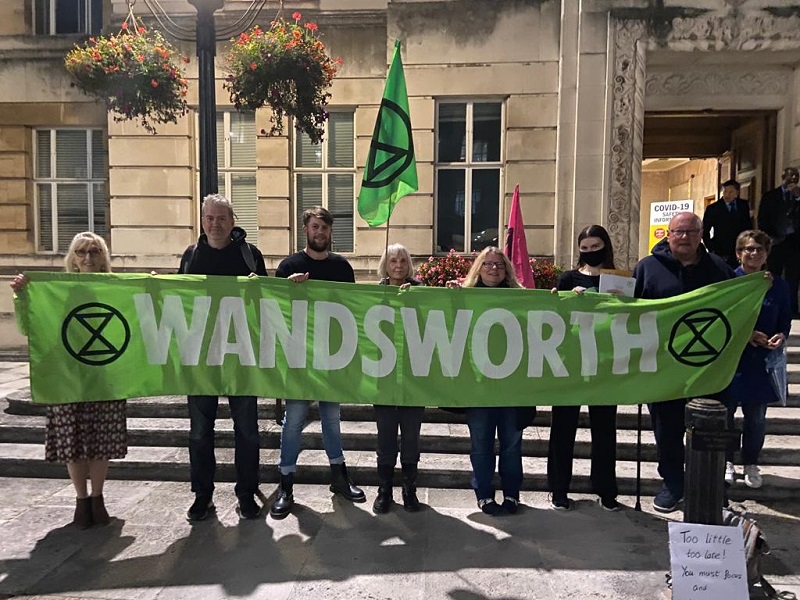 XR Wandsworth members outside Wandsworth Town Hall