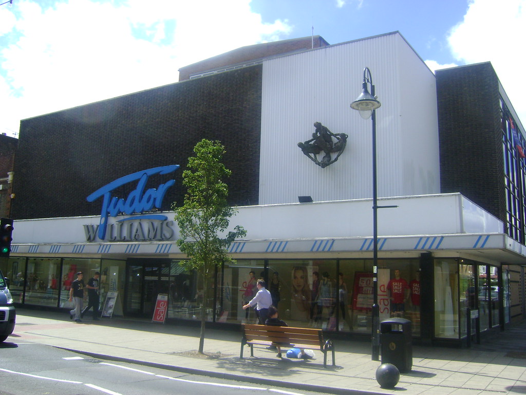 The shopfront of the old Tudor Williams Department store, taken from the High Street.