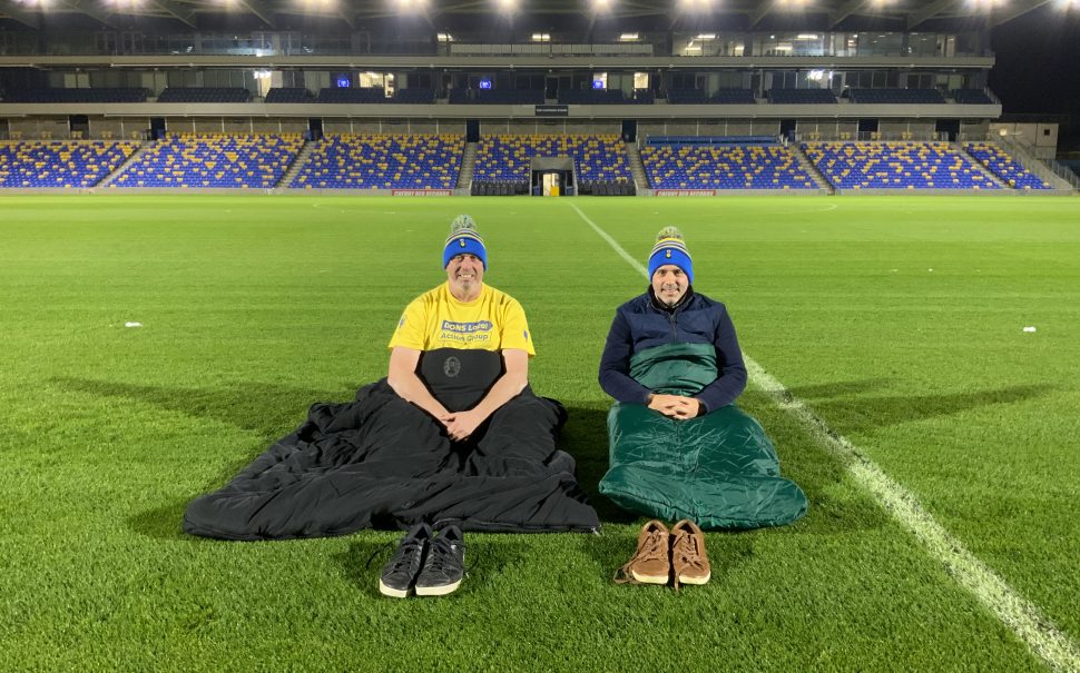fundraisers on the pitch