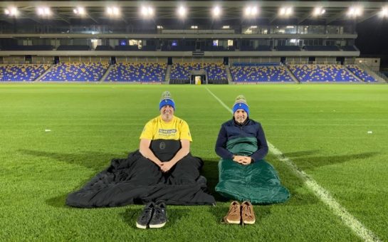 fundraisers on the pitch