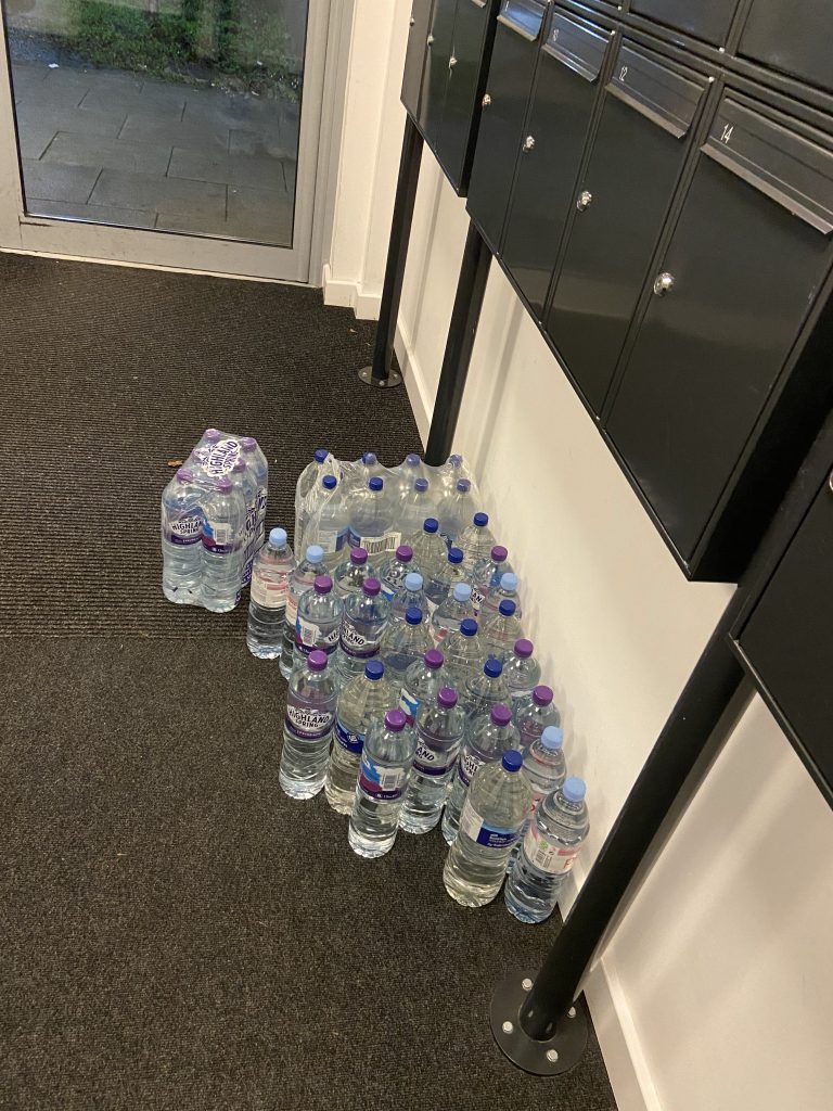 Bottles of water delivered to Meadows residents after water outages in January 2020