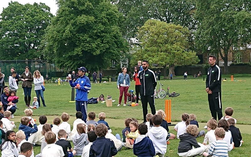 A coaching session at Roehampton and Fulham Juniors