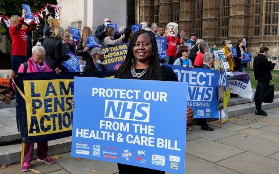 Battersea MP Marsha De Cordova showing support at We Own It's Health and Care Bill protest.