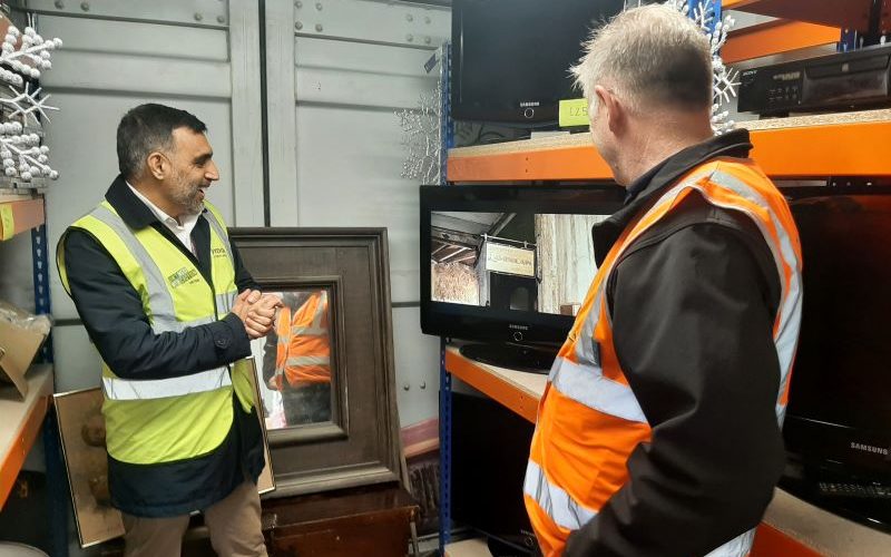 councillor Ali visiting the reuse shop