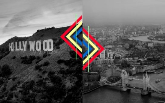 Photos of Hollywood and London side by side with creative corridor logo in the middle, the project helped underrepresented writers