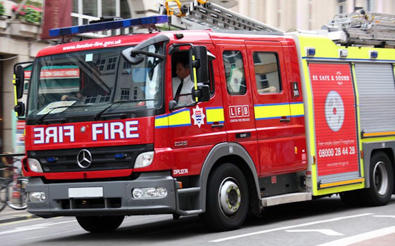 london fire brigade on the road