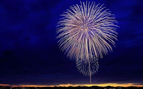 white fireworks in the night sky