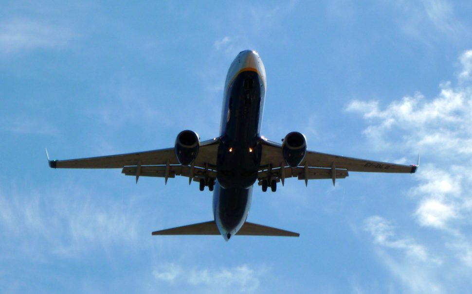 A plane coming low into land