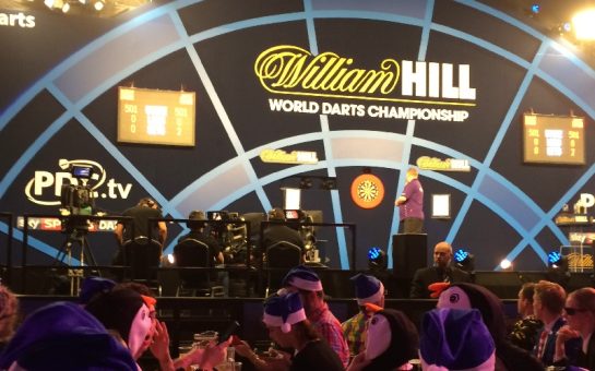The World Darts Championship stage at Alexandra Palace