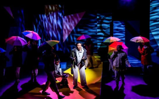 A group of actors performing The Wonderful at Theatre Peckham