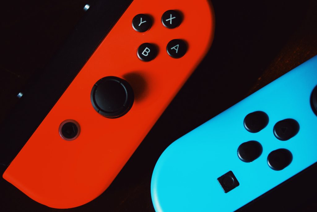 Blue and red Nintendo Switch joycons
