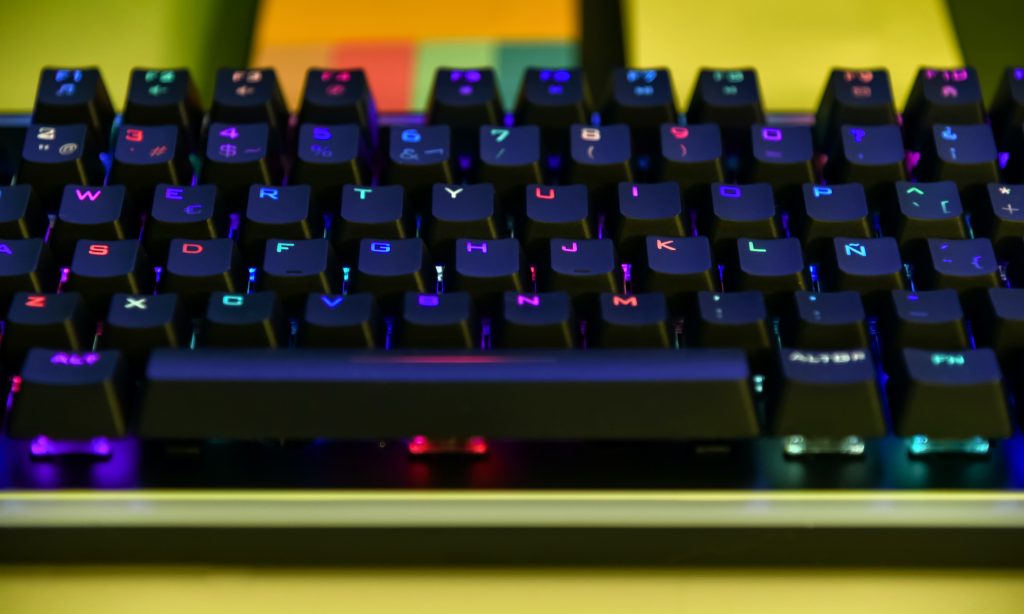 A backlit gaming keyboard