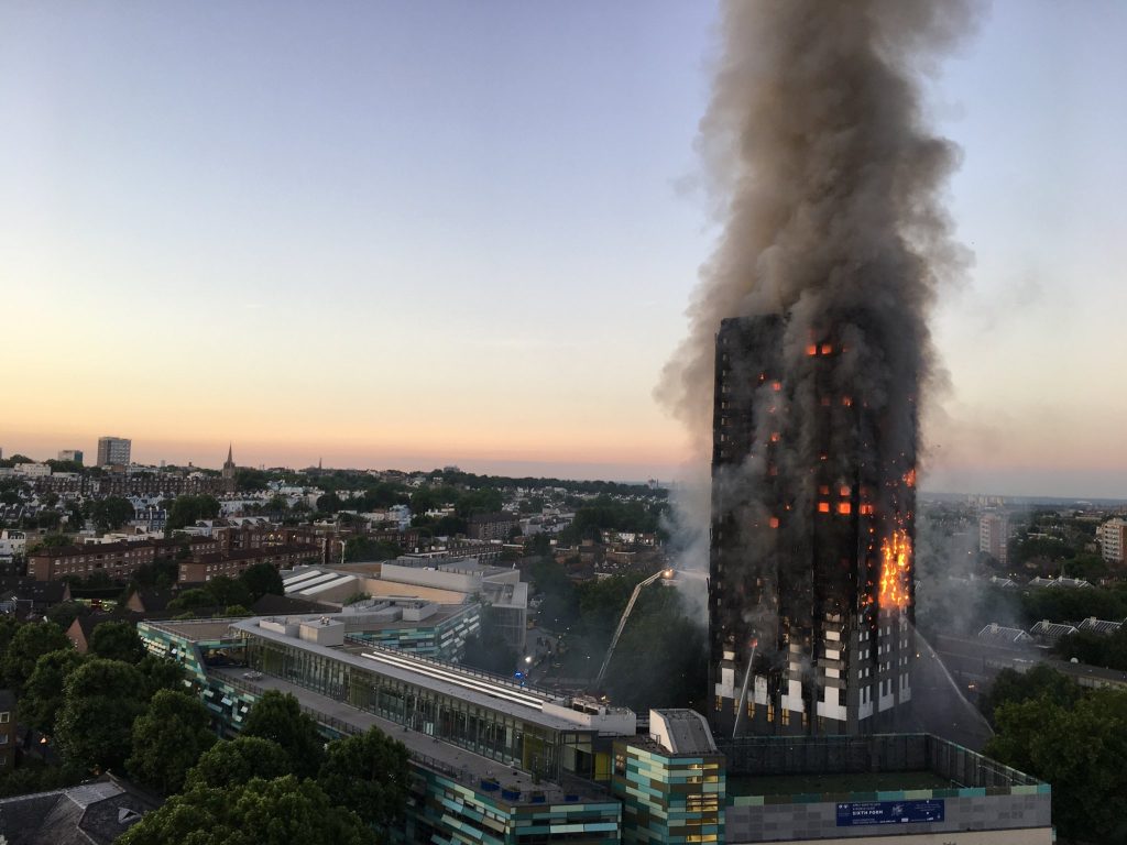 The Fire at Grenfell continues to burn in the early hours of the morning