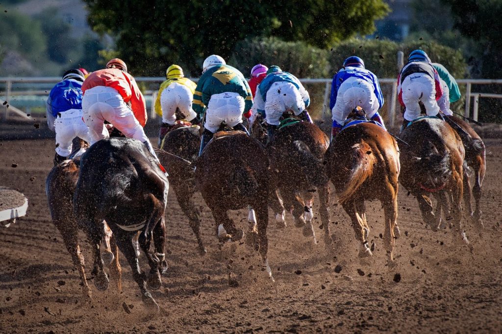 Horses racing