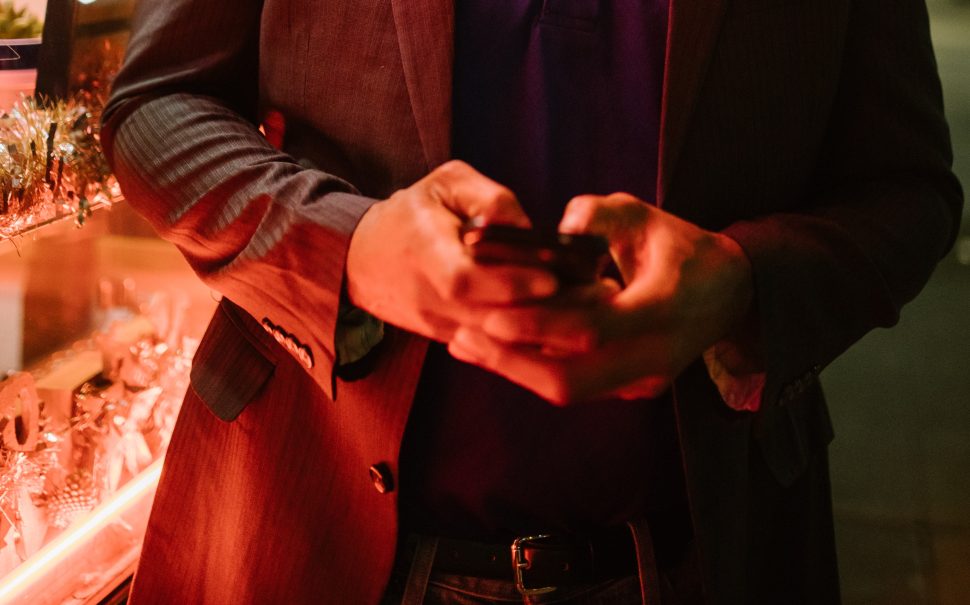 person using phone