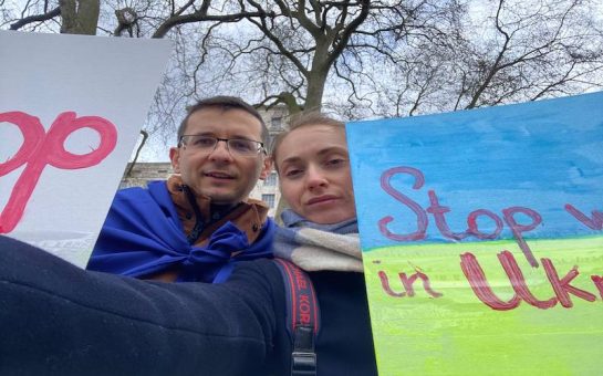Ukrainians Demonstrate for Russian Sanctions