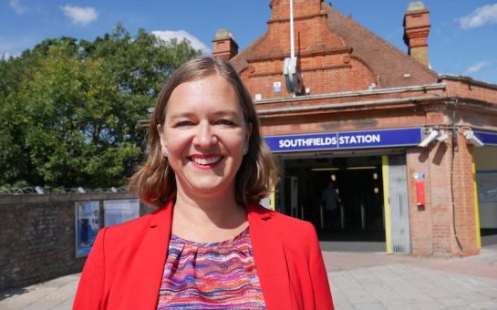 Fleur anderson at Southfields station
