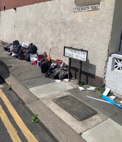 Overflowing waste in the streets of Merton, yet to be collected