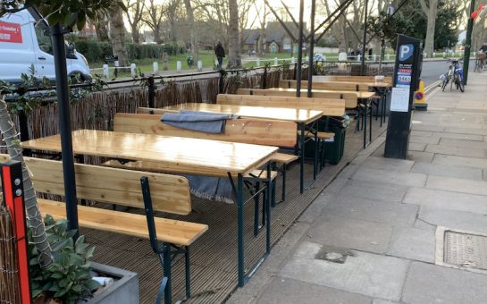 The parklet in Barnes.
